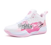 Solastride Unisex Basketball Shoes Anti Slip Wear-Resistant Cushioned Rebound Youth Leisure Sports Training Boots(Pink,38 EU)