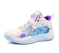 Solastride Unisex Basketball Shoes Anti Slip Wear-Resistant Cushioned Rebound Youth Leisure Sports Training Boots(Purple,37 EU)