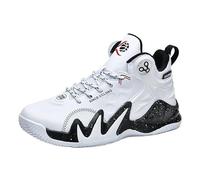 Solastride Zapatillas de Baloncesto for Hombre con diseño de caña Alta, Antideslizantes y amortiguadoras, Botas Deportivas envolventes de Moda(White Black,39 EU)