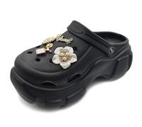 Solaud Plataforma Zuecos para Mujer Alta Plataforma Zueco Sandalias Clásico Cómodo Slip On Slide Cuña Jardín