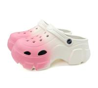 Solaud Zuecos de Plataforma para Mujer Bloqueo de Color Suave Cómodo Antideslizante Tacón Alto Exterior Playa Piscina Jardín Zuecos Sandalias