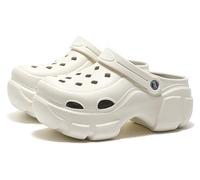 Solaud Zuecos de Plataforma para Mujer Bloqueo de Color Suave Cómodo Antideslizante Tacón Alto Exterior Playa Piscina Jardín Zuecos Sandalias