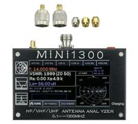 Solaughguy 0.1-1300MHz Mini1300 Analizador De Antena Para Bandas HF/VHF/UHF, Medidor SWR Con Pantalla Capacitiva De 4,3 Pulgadas, Probador De Red De Vector De Puerto N-Type Para Radio