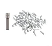 Solaughguy 50 clavos de carburo para neumáticos, clavos antideslizantes para nieve para automóvil, motocicleta, ATV, tornillos de tracción de hielo de acero al carbono con herramienta de instalación