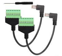 Solaughguy Adaptador de bloque de terminales de tornillo RJ45 a 8 pines para cable de red, soldadura, conector Ethernet para Cat5/Cat5e/Cat6/Cat7, 30 cm, verde con (derecha)