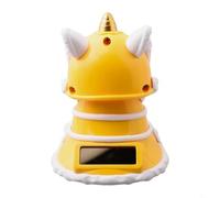 Solaughguy Adorno solar para salpicadero de coche, danza de león, para riqueza y fortuna, estilo chino, decoración automática de cabeza con energía solar, opciones de color rojo, amarillo y negro