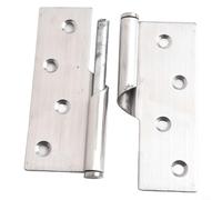 Solaughguy Bisagras de acero inoxidable para puertas interiores, puertas de madera maciza y puertas de baño, 52 x 75 mm o 79 x 100 mm, acabado plateado (elevación de 4 pulgadas a la derecha)