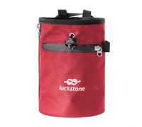 Solaughguy Bolsa de tiza para escalada en roca, gimnasio y levantamiento de pesas, bolsa de polvo de magnesio antifugas con cordón, 2 bolsillos, cinturón ajustable, tela Oxford 420D (rojo)