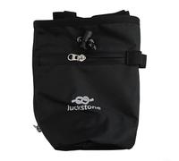 Solaughguy Bolsa de tiza para escalada en roca, gimnasio y levantamiento de pesas, bolsa de polvo de magnesio antifugas con cordón, 2 bolsillos, cinturón ajustable, tela Oxford 420D (negro)