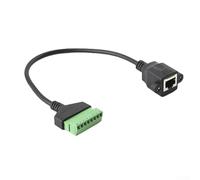 Solaughguy Cable conector RJ45 hembra de bloque de terminales - Cable Ethernet de cobre puro de 30 cm para CCTV, DVR y dispositivos de transmisión de red, sin soldar, atornillado