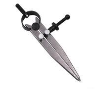 Solaughguy Calibre de trazado de línea de cuero ajustable con cerradura para manualidades en cuero, herramienta divisora de brújula de metal compatible con cuero curtido vegetal y duro, precisión (A)