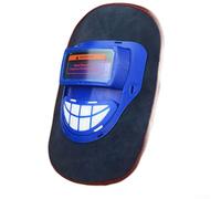 Solaughguy Casco de soldadura para soldadura de argón, protector facial de cuero ligero con niveles de sombreado 4-8, diseño transpirable para soldadura eléctrica y de gas (azul)
