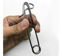 Solaughguy Clips de pesca de línea larga, 5 piezas de acero inoxidable giratorios para conectores de pesca de atún, 1,8 x 60 mm, 2,0 x 80 mm, 2,6 x 100 mm, ganchos de rama larga plateada (2,6 x 100 mm