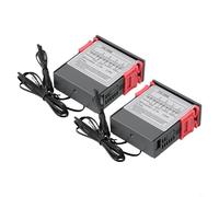 Solaughguy Controlador digital para calefacción y refrigeración, paquete de 2 termostatos CA 110V-220V con salida de relé, sonda impermeable, rango de -55 a 100 °C, 0,1 °C