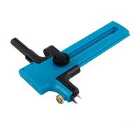 Solaughguy Cortador circular de brújula con mango de trinquete para corte preciso de tela, papel y cartulina, radio ajustable de 2 a 15 cm, cubierta de hoja integrada y (azul)