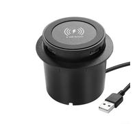 Solaughguy Estación de carga inalámbrica 3 en 1 con puertos USB emergentes | Base de carga rápida de 10 W para auriculares de reloj inteligente inteligente | Enchufe de escritorio compacto para