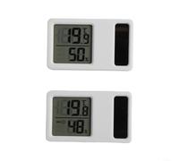 Solaughguy Higrómetro y termómetro alimentados por energía solar, medidor digital de humedad de temperatura interior con pantalla de fácil lectura para el hogar, guardería, invernadero, diseño