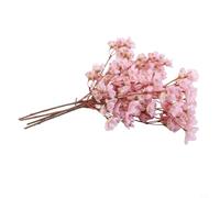 Solaughguy Juego de 4 ramas artificiales de flores de durazno, flores de tela de seda con tallos de plástico y alambre de hierro, 40 cm de alto, blanco y rosa, para decoración del hogar, floral (rosa)