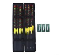 Solaughguy Juego de 9 flotadores de pesca diurna + 3 piezas con caja de aparejos, bobinas de madera compuesta para detección de mordidas sensibles, diseño flotante ligero, día