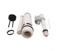 Solaughguy Kit de repuesto para cisterna de inodoro de doble descarga ajustable para tanque de agua, sistema de válvula de descarga de material PP con entrada extensible de 33 cm, color blanco