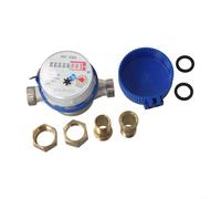 Solaughguy Medidor digital de agua para uso doméstico, mecánico con medición de agua fría, caudal de 1,5 m³/h, precisión clase B, 1/2 x 3/4 pulgadas