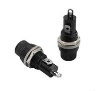 Solaughguy Paquete de 10 portafusibles de chasis de montaje en panel negro para fusibles de vidrio de 5 x 20 mm, 10 A 250 V, velocidad media, clasificación M, tuerca de baquelita de alta temperatura