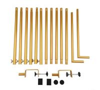 Solaughguy Soporte de barra de metal ajustable sobre la mesa para colgar decoraciones - 110-140 cm de altura, 116 × 254 cm de largo, dorado o negro, incluye 10 lazos - para (dorado)