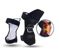 SOLBUM 2 paquetes de refuerzo de rodilla con 3 resortes potentes, soportes de rodilla, almohadillas estabilizadoras de rodilla para hombres/mujeres, piernas débiles, dolor de desgarro de menisco,Black