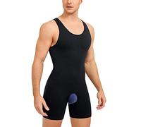 SOLCYSX Body moldeador de cuerpo para hombre, control de abdomen, adelgazante de muslos, Negro -, Medium/Large