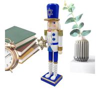 Soldado Cascanueces | Figuras Tradicionales pintadas a Mano del Cascanueces de Hanukkah - de Mesa y Azul para Chimenea Ventana encimera Cocina