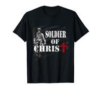 Soldado de Cristo Americano Cristiano Veterano Guerrero Bandera de Estados Unidos Camiseta