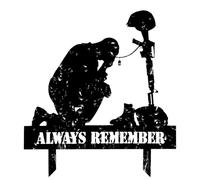 Soldado de decoración de jardín - Decoración de silueta de soldado arrodillado de metal - Sin desvanecimiento, regalos del Día de la Independencia de color negro puro, silueta de soldado arrodillado p