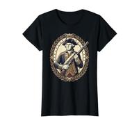 Soldado de la Guerra Revolucionaria Americana Mosquete 1776 Historia Camiseta gráfica económica, Mujer, Negro, S