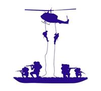 Soldado Guerra Militar Guerra Niño Carta Guerra Tanque Calcomanías de letras 54x54.9cm Fácil instalación Azul oscuro