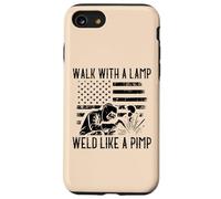 Soldador Caminar con Lámpara Soldar como Proxeneta Divertido Bandera De Estados Unidos Humor Hombres Carcasa para iPhone SE (2020) / 7/8