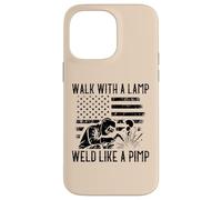 Soldador Caminar con Lámpara Soldar como Proxeneta Divertido Bandera De Estados Unidos Humor Hombres Carcasa para iPhone 14 Pro MAX