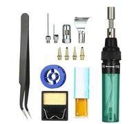 Soldador de butano inalámbrico, antorcha de soldadura de gas en forma de bolígrafo de 1300 °C con capacidad de 8 ml para joyería electrónica, bricolaje, kit recargable, verde