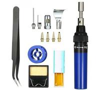 Soldador de butano inalámbrico, antorcha de soldadura de gas en forma de bolígrafo de 1300 °C con capacidad de 8 ml para joyería electrónica, bricolaje, kit recargable, verde