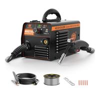 Soldador de Hilo sin Gas, 145A Soldador Inverter IGBT, Soldadura de alambre de llenado, Mini Portátil Soldador MIG
