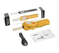 Soldador de plástico inalámbrico alimentado por USB para reparación de daños en parachoques de coche con energía en pantalla y corriente y calor rápido (amarillo)