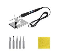 Soldador Eléctrico 80W LCD Pantalla Digital Temperatura Ajustable Kit De Pistola For Soldar Herramientas Retrabajo Soldadura Calentamiento Preciso(White KIT4)