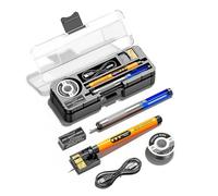 Soldador eléctrico portátil USB Pluma de soldadura inteligente multifuncional con función de ajuste de temperatura de 260-420 ℃ para uso de reparación y mantenimiento de soldadura (Naranja)