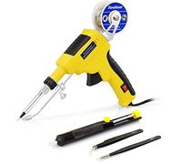 Soldador estaño, pistola de soldar de 60 W, juego de soldador automático, soldador 5 en 1 de una sola mano con desoldador estaño, alambre de estaño, 2 pinzas antiestáticas para reparación