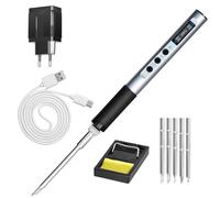 Soldador Estaño, Soldador de Estaño Profesional de 65W con Pantalla OLED, 5 Puntas de Soldador, 180-450℃ Calentamiento Rápido, Hibernación Automática; Soporte de Alambre de Soldadura Para Soldadura,