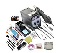 Soldador Hierro 8586D + 2 en 1 Doble uso Dual DIAL DIGITAL AIR SOLDADURA DE RESOLDADURA RESOLDADOR SOLDADOR Herramienta de reparación Kit,Unión térmica(SET-4)