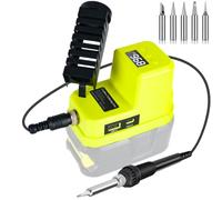 Soldador inalámbrico para batería Ryobi de 18 V, calentamiento rápido, estación de soldadura LCD digital eléctrica con puertos de carga USB y tipo C, juego de soldador portátil ajustable para