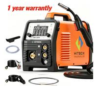 Soldador MIG , 200Amp 220V Máquina de soldadura MIG, 5 en 1 Gas MIG/Flux Core MIG/Spool Gun MIG/Lift TIG/Stick Multiproceso Soldador MIG de aluminio, Compatible con pistola de carrete