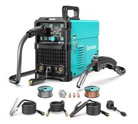 Soldador MIG de 145 A, 110/220 V de flujo de doble voltaje/soldador MIG de núcleo sólido/elevador TIG/Stick 3 en 1, máquina de soldadura MIG MIG145 9GEN Synergy Flux IGBT, pantalla digital
