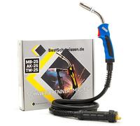 Soldador MIG MAG MB-25 AK-25, paquete de tubo de 3 m/4 m/5 m, dispositivo de soldadura de gas, protector con enchufe europeo, mango refrigerado con gas, 230 A, CO2, alimentación del cable 0,8-2,4 mm