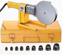 Soldador por fusión de tuberías de plástico, calentador de tuberías de agua PPR, ajuste de 0-300 ℃, con cabezal de matriz de 9 piezas, for soldar tuberías (20-63MM + 75-110MM) PPR/PE/PP